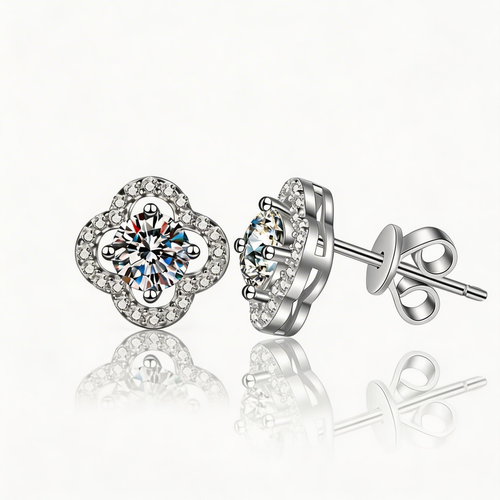 Clover Radiance Stud Earrings