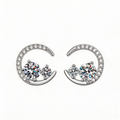 Moon Arc Sparkle Stud Earrings