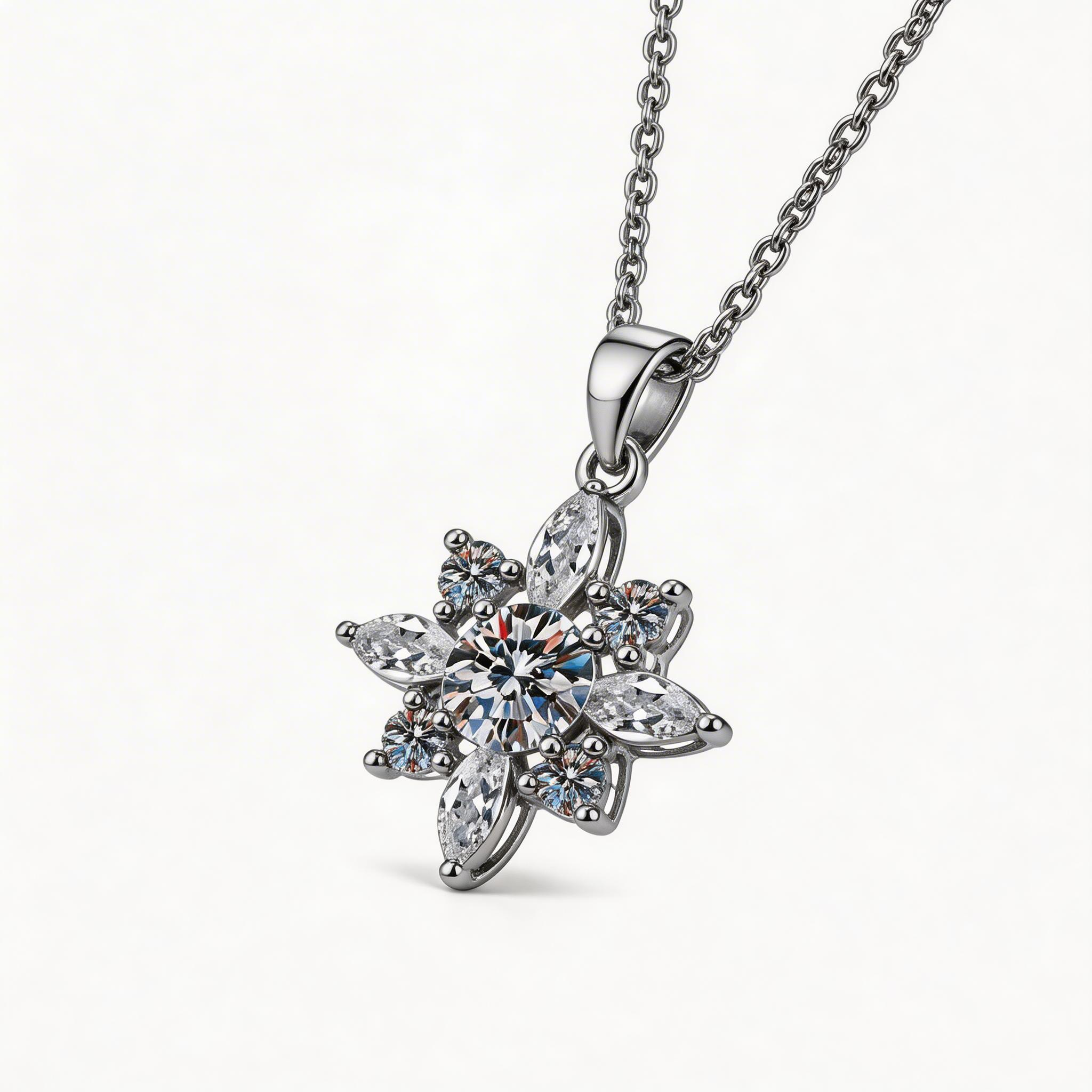 Snowstar Bloom Pendant Necklace
