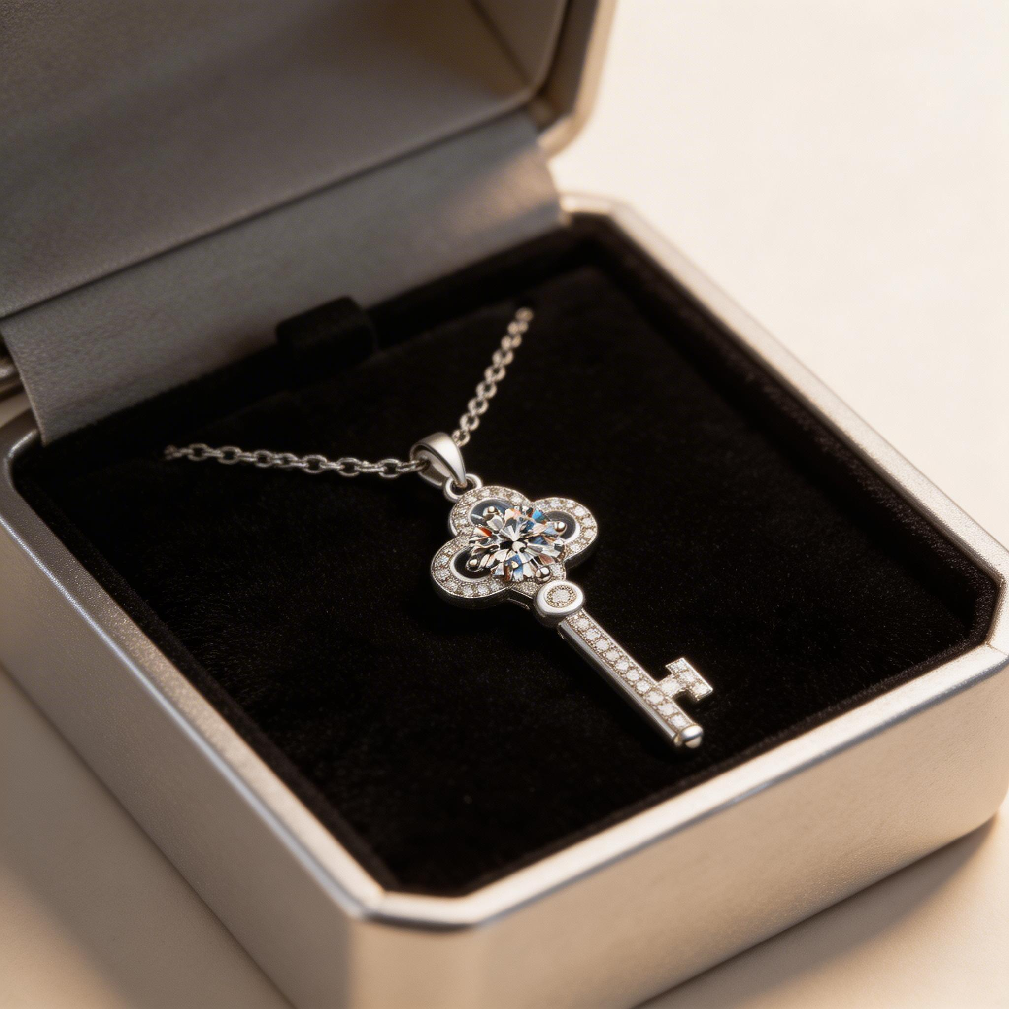 Crown Key Radiance Pendant Necklace
