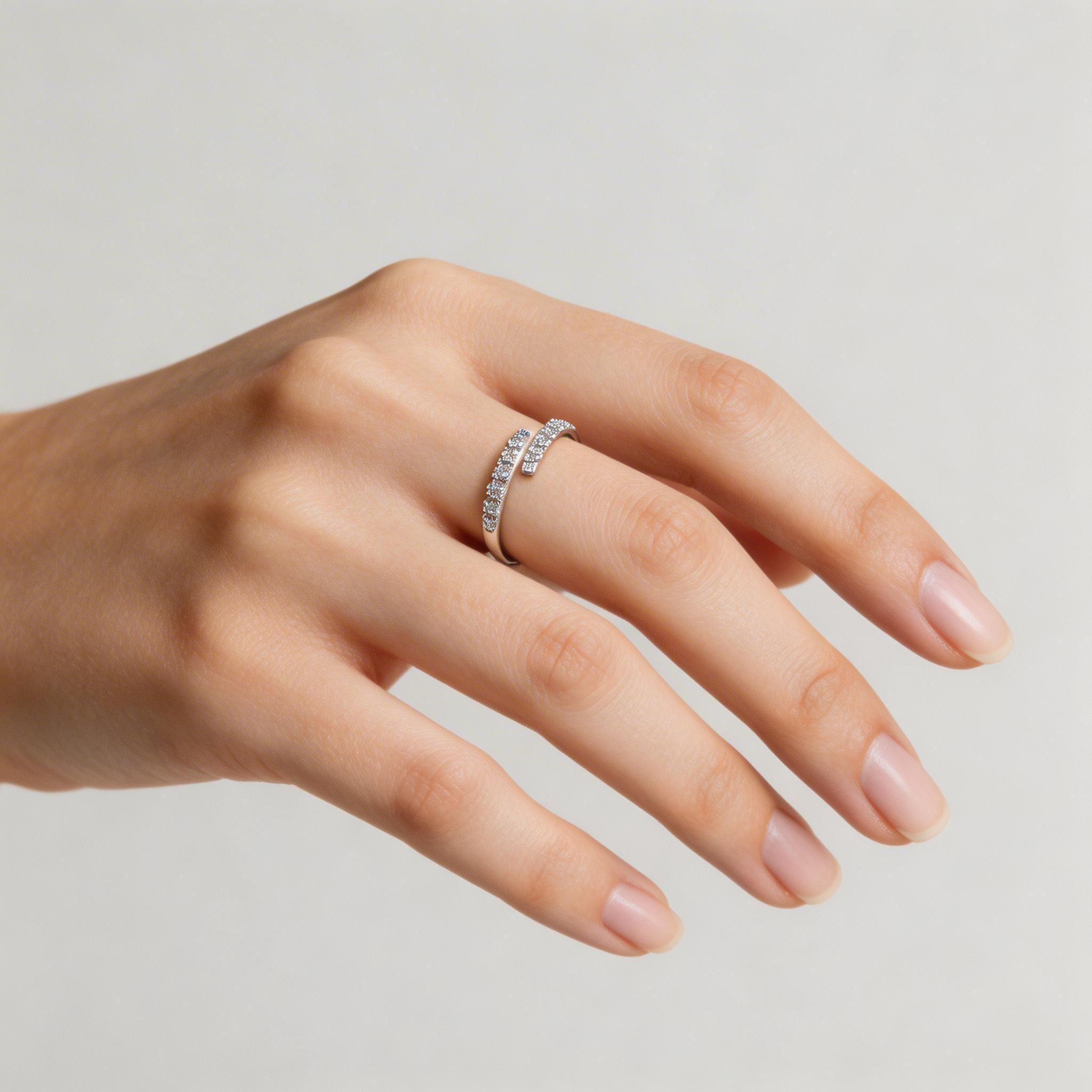 Open Arc Sparkle Ring