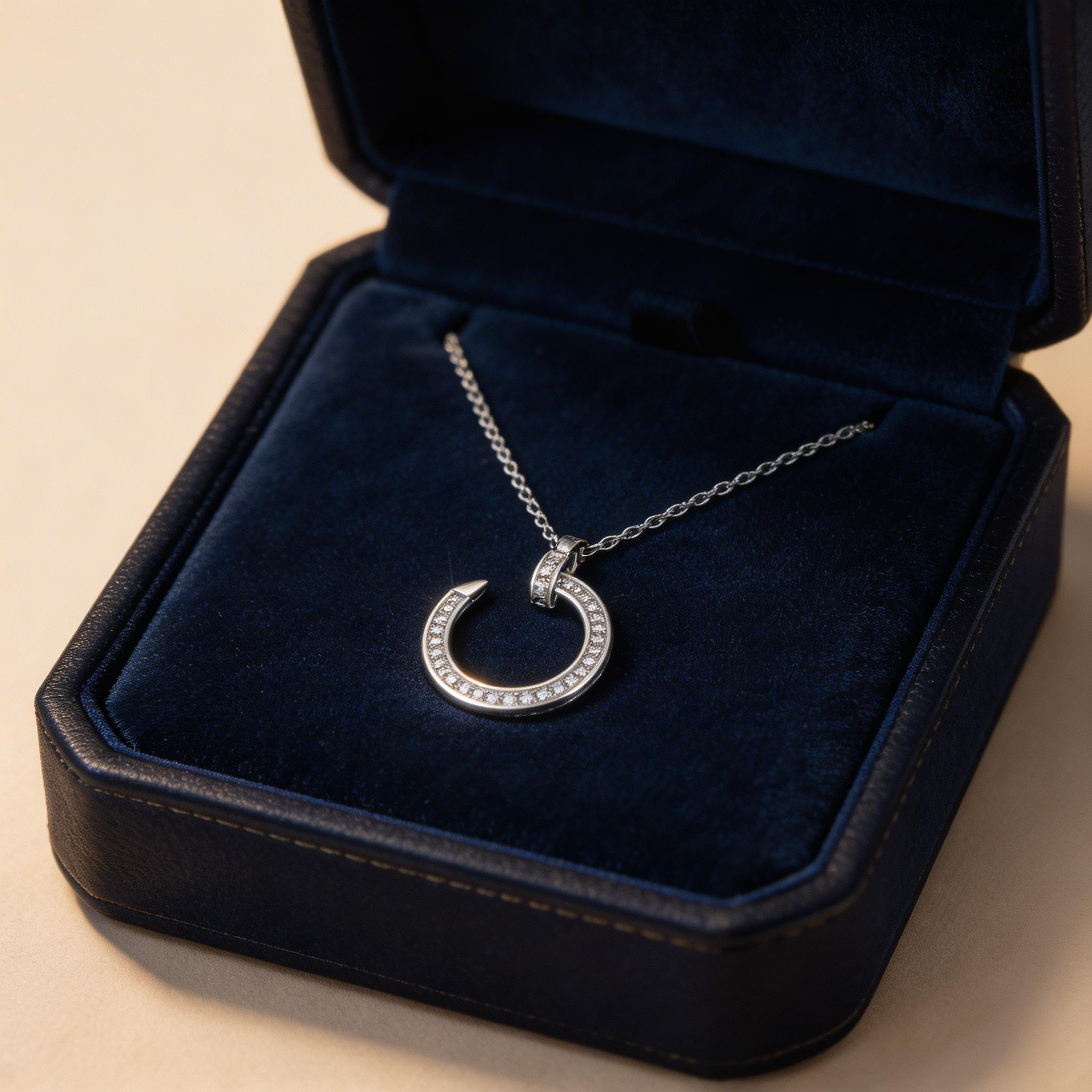 Orbit Curve Sparkle Pendant Necklace