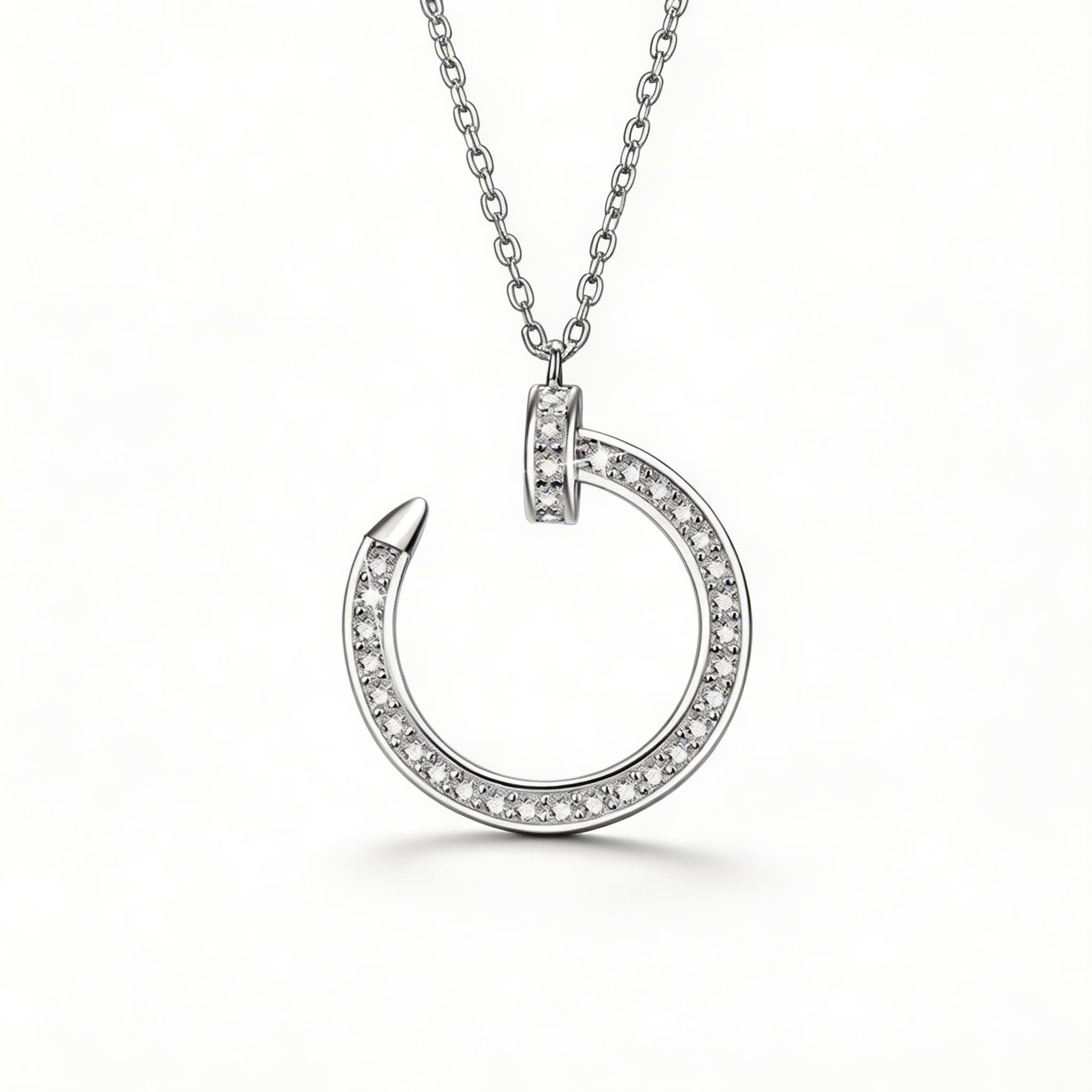 Orbit Curve Sparkle Pendant Necklace
