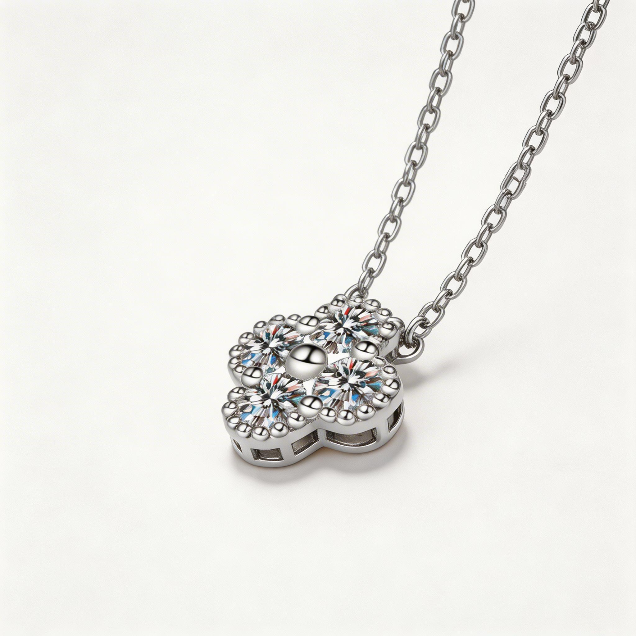 Clover Cluster Sparkle Pendant Necklace