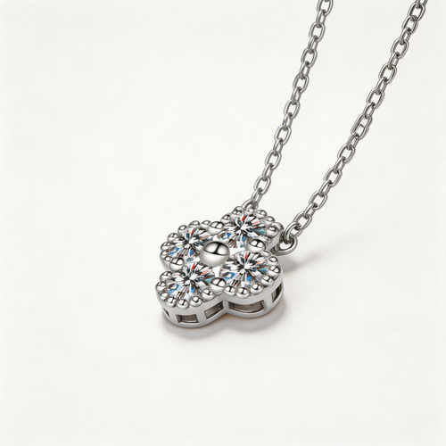 Clover Cluster Sparkle Pendant Necklace