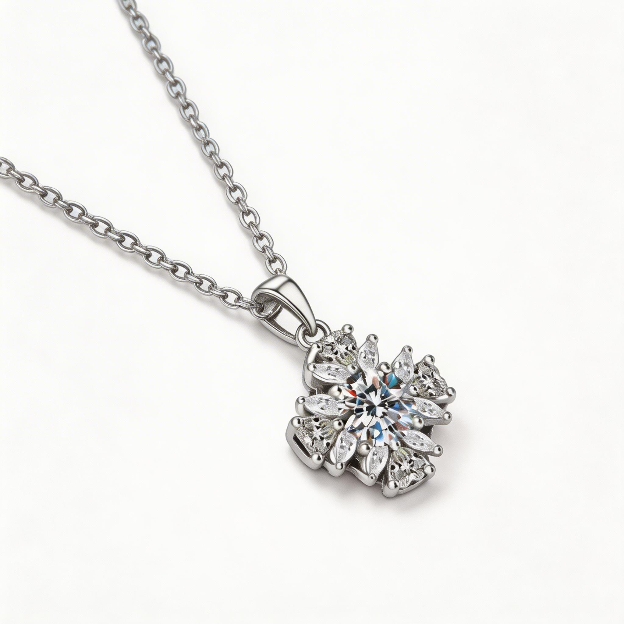 Sunburst Bloom Pendant Necklace