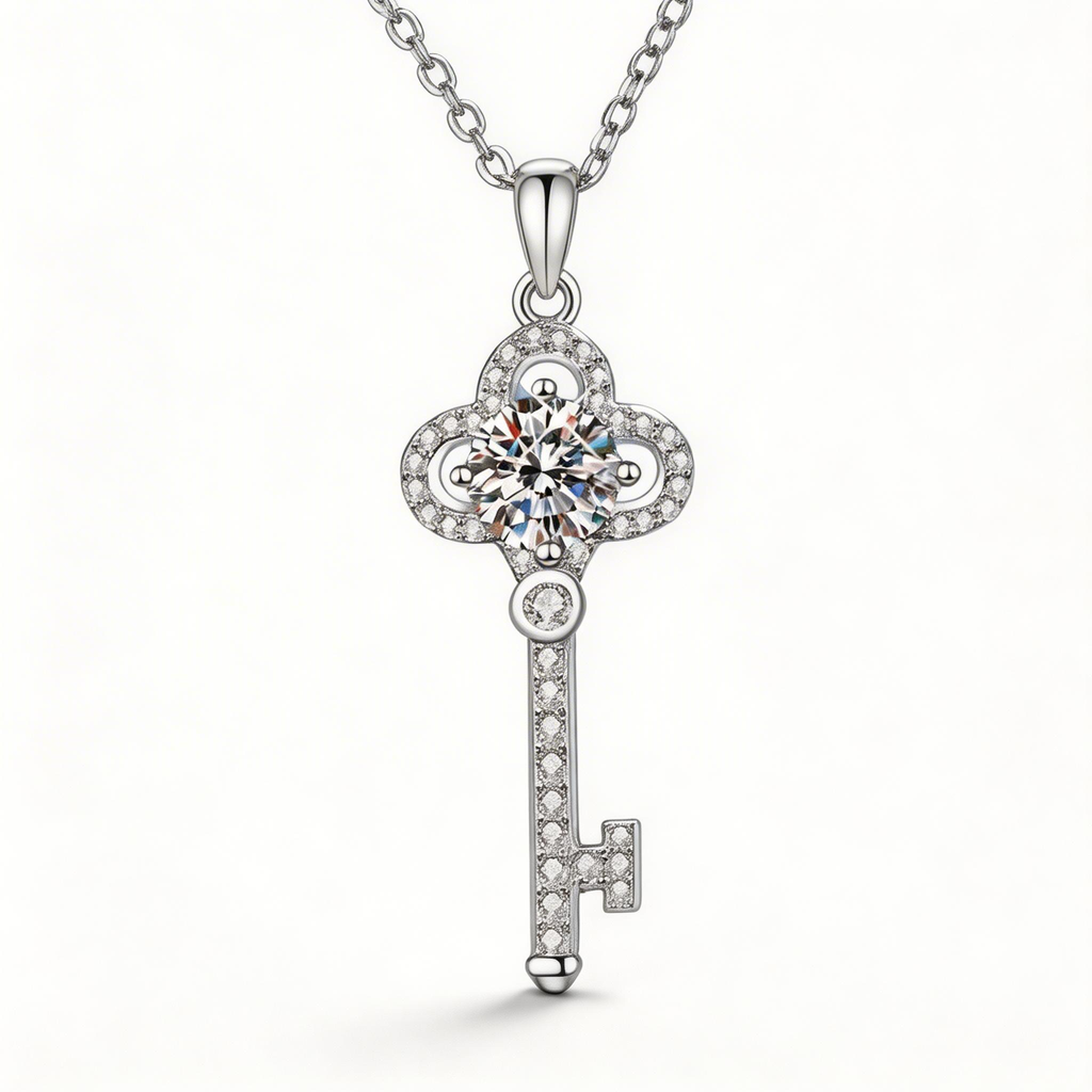 Crown Key Radiance Pendant Necklace