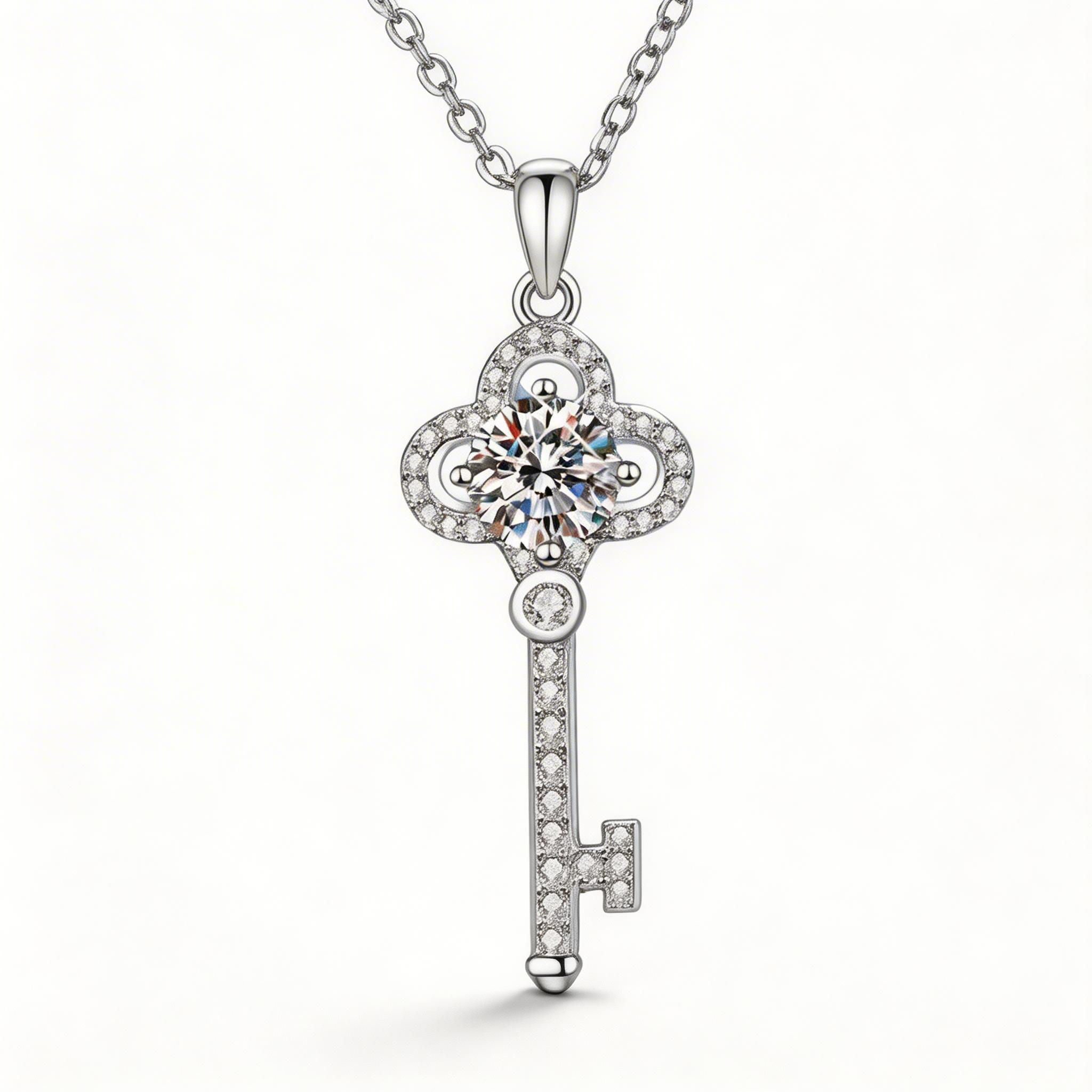 Crown Key Radiance Pendant Necklace