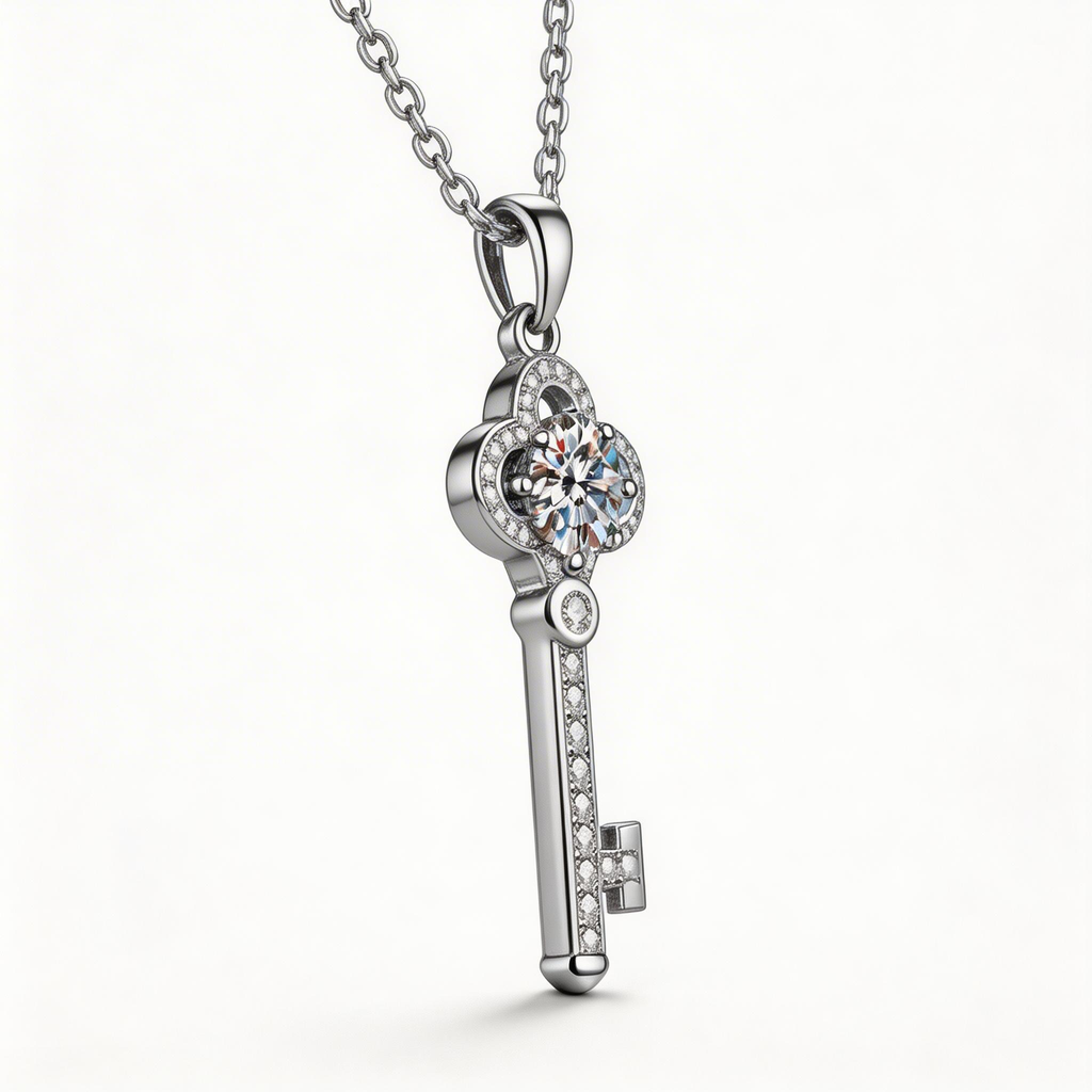 Crown Key Radiance Pendant Necklace
