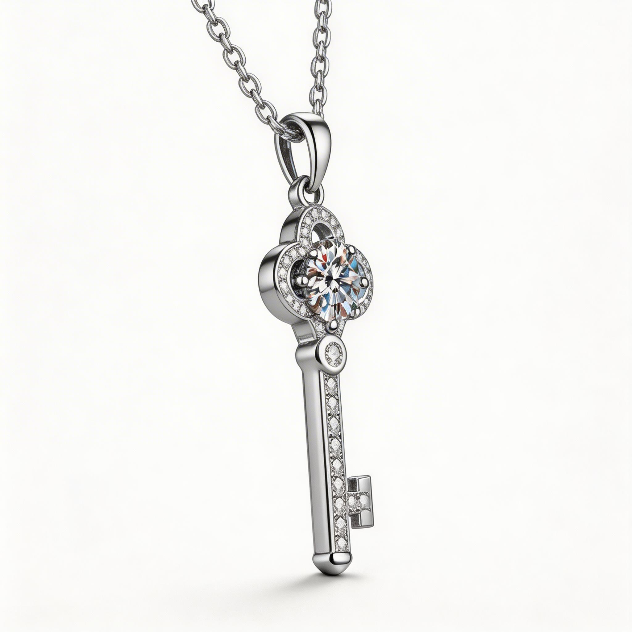 Crown Key Radiance Pendant Necklace