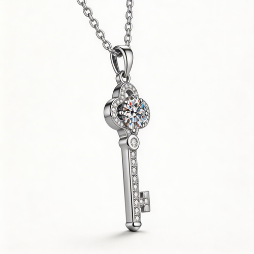 Crown Key Radiance Pendant Necklace