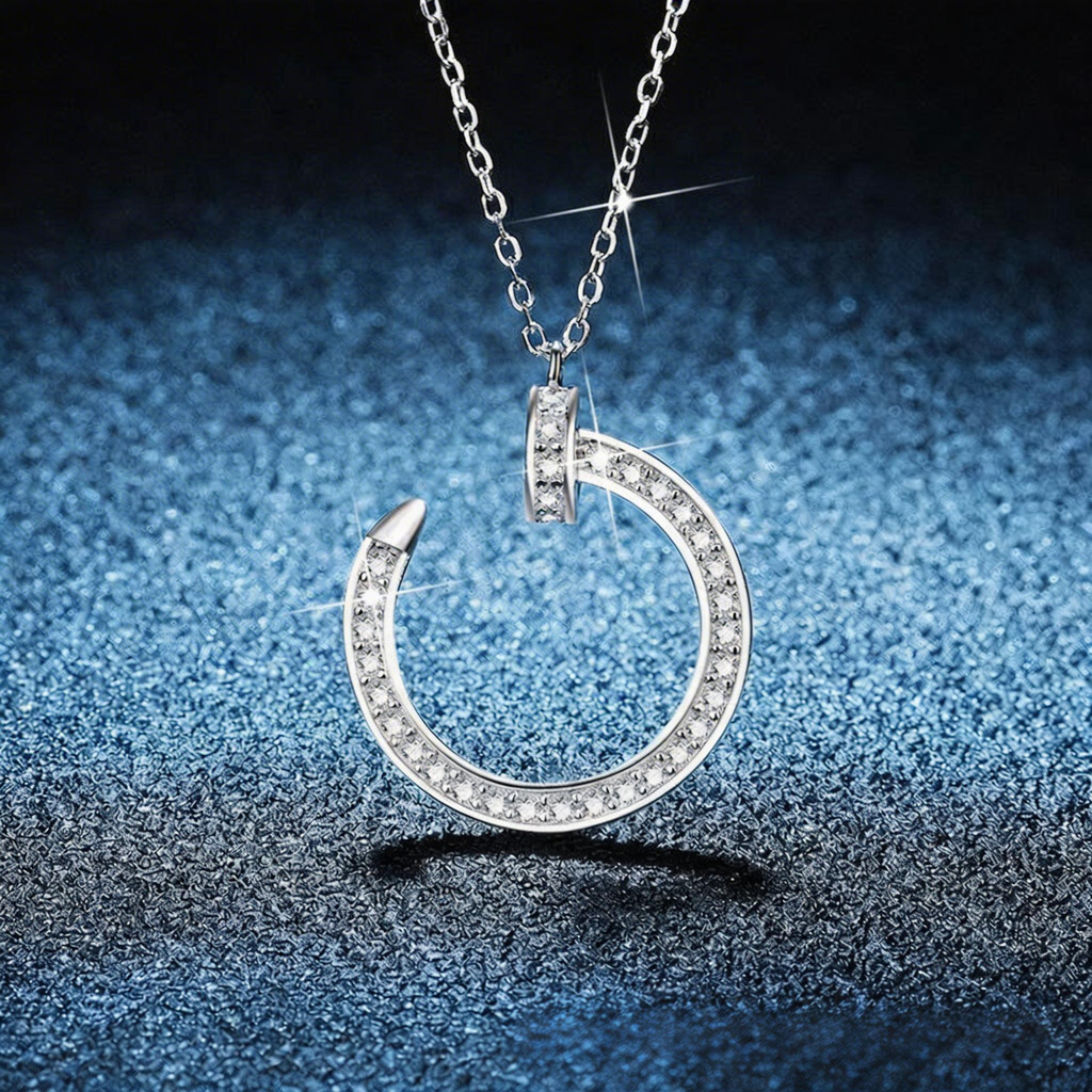 Orbit Curve Sparkle Pendant Necklace