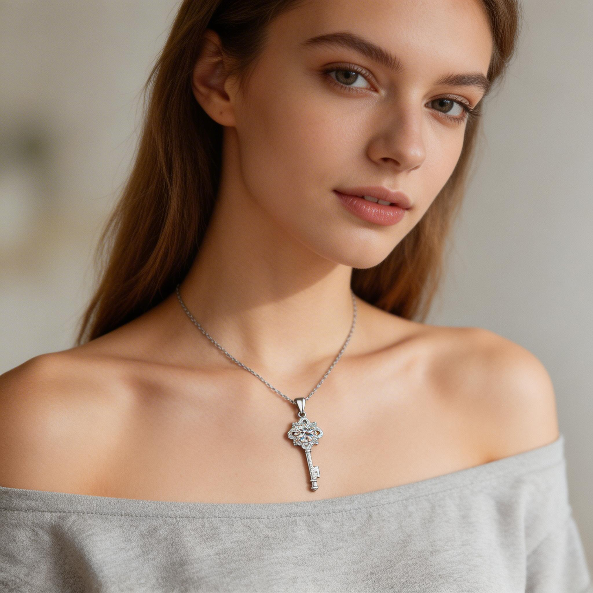 Clover Key Radiance Pendant Necklace